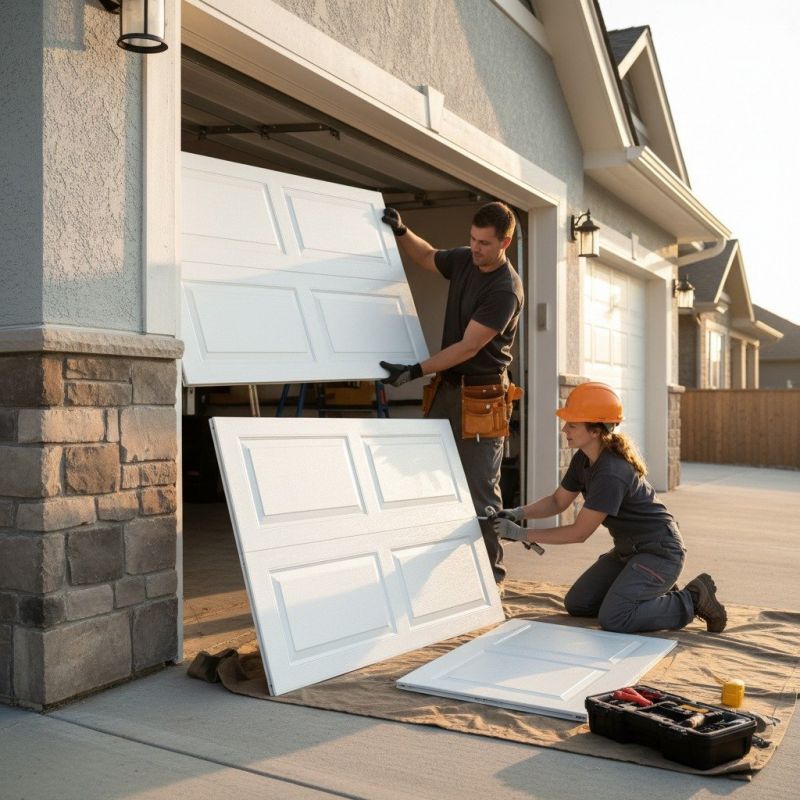 Local Garage Door Painting pros at work